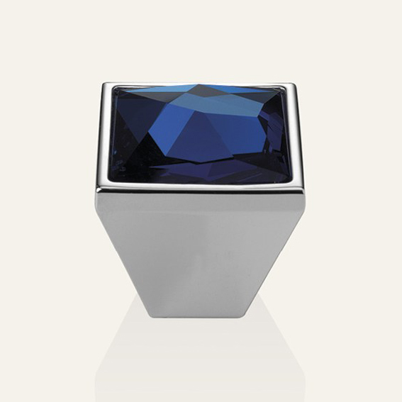 Ручка для мебели Linea Cali Pop Art PB с синими кристаллами Swarowski® матовый хром
