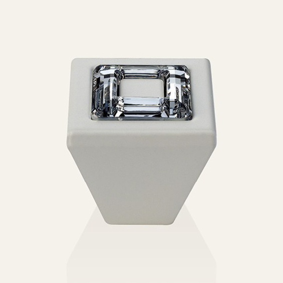 Ручка для мебели Linea Cali Кольцо Кристалл PB с непрозрачные белые кристаллы Swarowski®