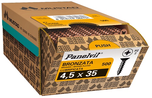 Mustad винтов с потайной головкой Panelvit Пьяна Бронзовая