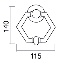Шестиугольник молоток Латунь двери для PFS Pasini