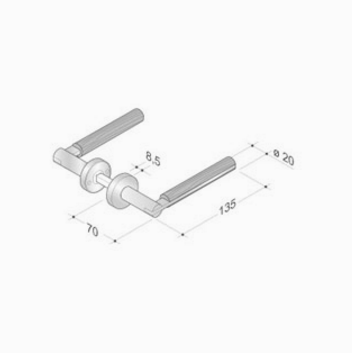 Пара ручек PBA 2002.YOD из дерева и нержавеющей стали AISI 316L