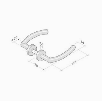 PBA пара ручек 2027T из нержавеющей стали AISI 316L