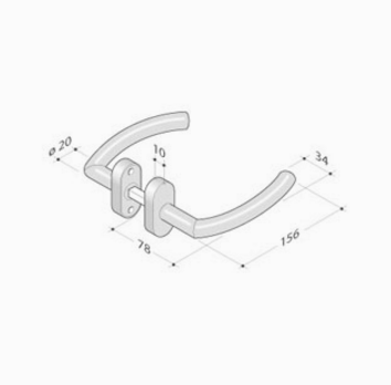 PBA пара ручек 2027T из нержавеющей стали AISI 316L