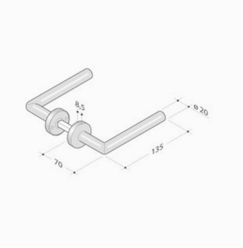 Coppia di maniglie pba 2030T in acciaio inox AISI 316L