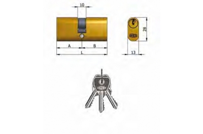 Art.140 / 03 OMEC; Двухместный латунь цилиндр Овальный (5 Pins)