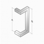 200Q_001 PBA Ручка из нержавеющей стали AISI 316L с квадратным профилем