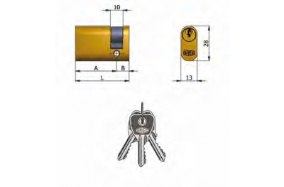 Статья 141/05 OMEC; Половина латунь цилиндр Овальный (5 Pins)