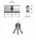 Двухместный OMEC цилиндр из латуни никель Овальные 5 штыри 80mm L 27/53