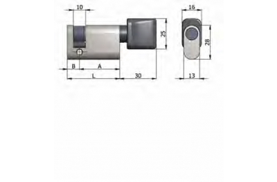 Art.144 / 04 Н OMEC; Никелированная полуцилиндр с ручки из латуни Oval