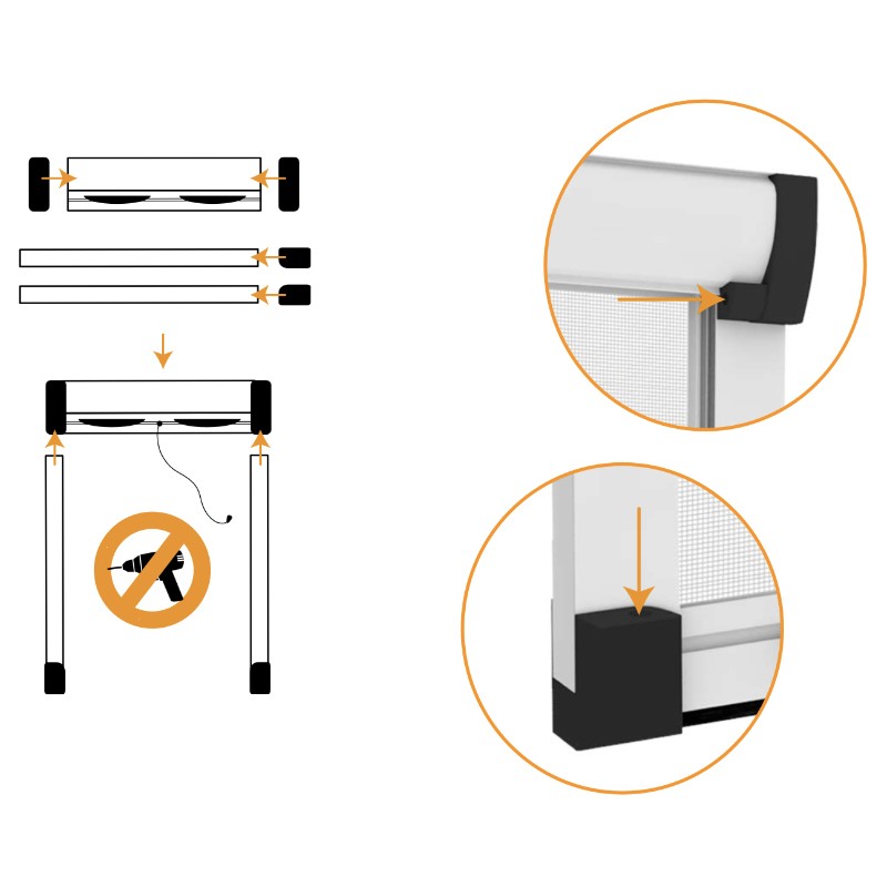 Aries Self Block Effezeta System самоблокирующаяся безвинтовая москитная сетка