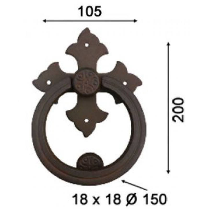 Полет крест с кольцом Гэлбрейт кованого железа