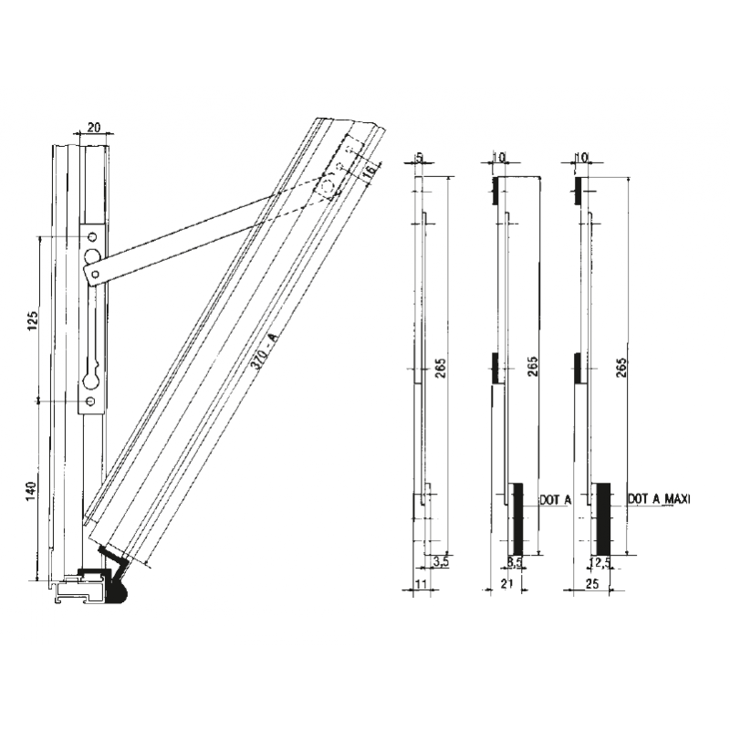 PBA рука P70-AW1-C ограничитель открытия для Windows,