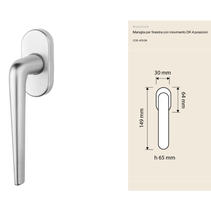 Brixia Zincral Linea Calì Оконная ручка DK Made in Italy