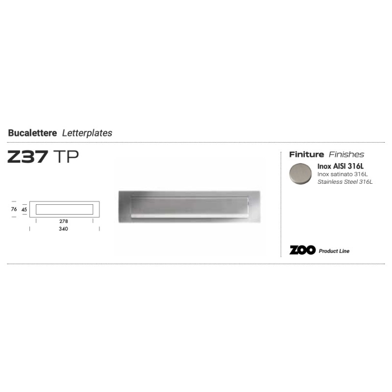 Ручка Toledo L14 Minimal Reguitti Inox для межкомнатных