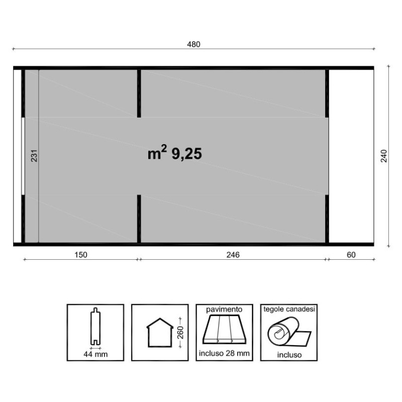 Кемпинг Pod из елового дерева для кемпинга 240x480 см