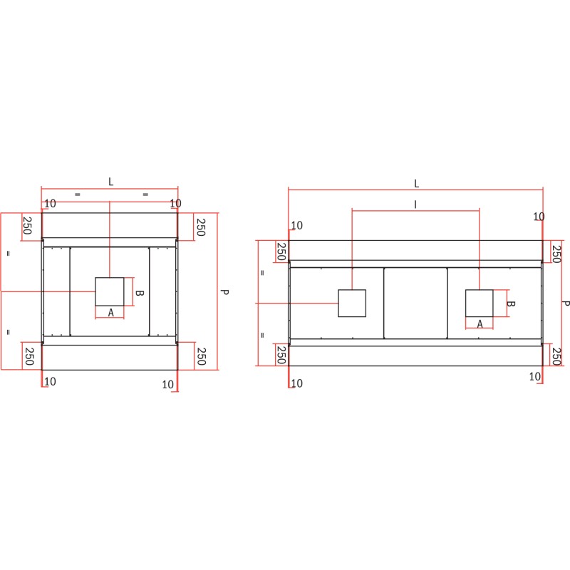 Островная вытяжка Нержавеющая сталь Подвесная Без двигателя
