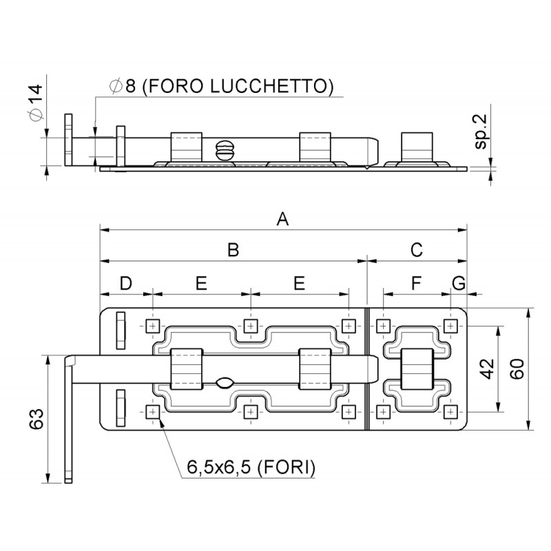 Болт-держатель с аукциона за круглым Закрытие системы Combiarialdo