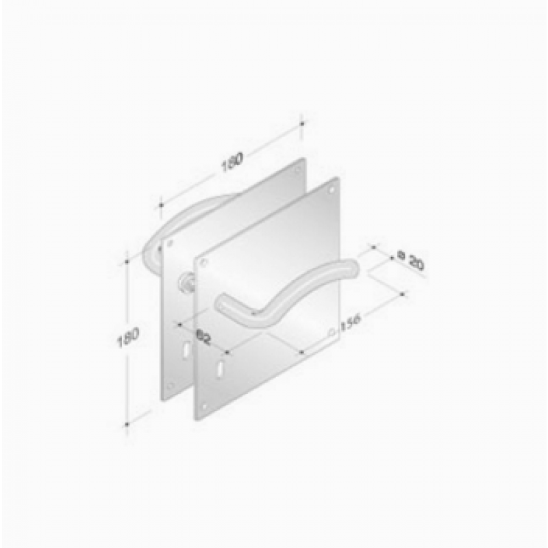 рукояток пластины пары РВА 2022/2001 из нержавеющей стали AISI 316L