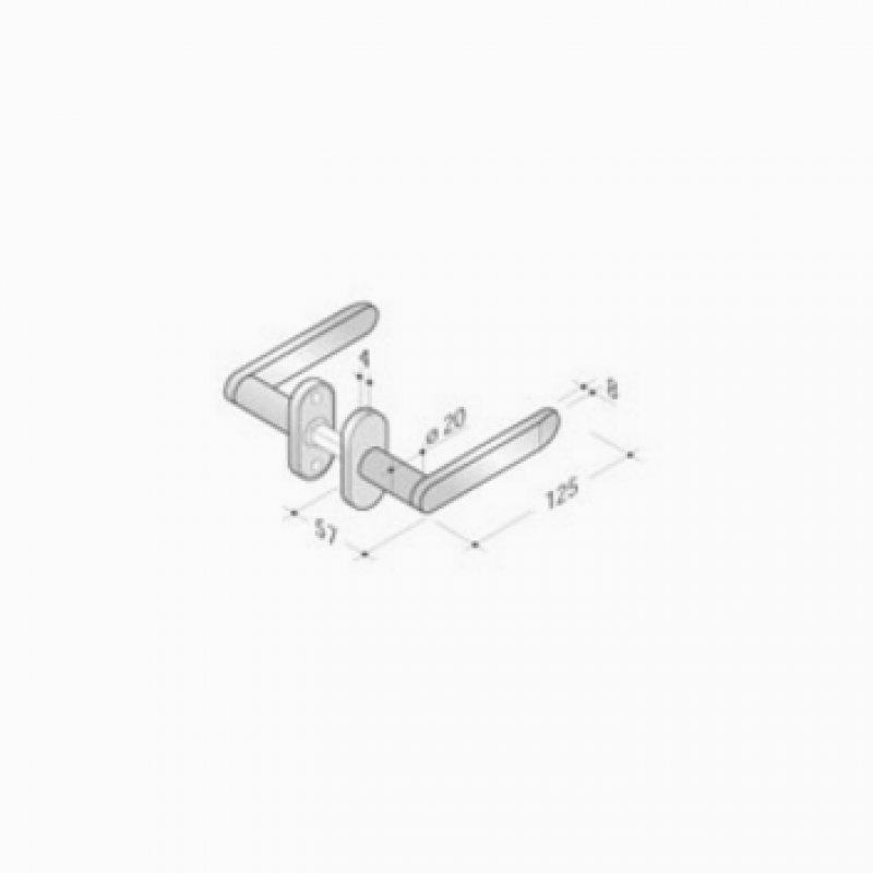 Пара Ручки PBA 2020T из нержавеющей стали AISI 316L