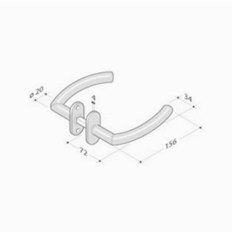 Пара Ручки PBA 2027T из нержавеющей стали AISI 316L
