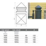 Фасонная крышка колонны для ворот с квадратным основанием