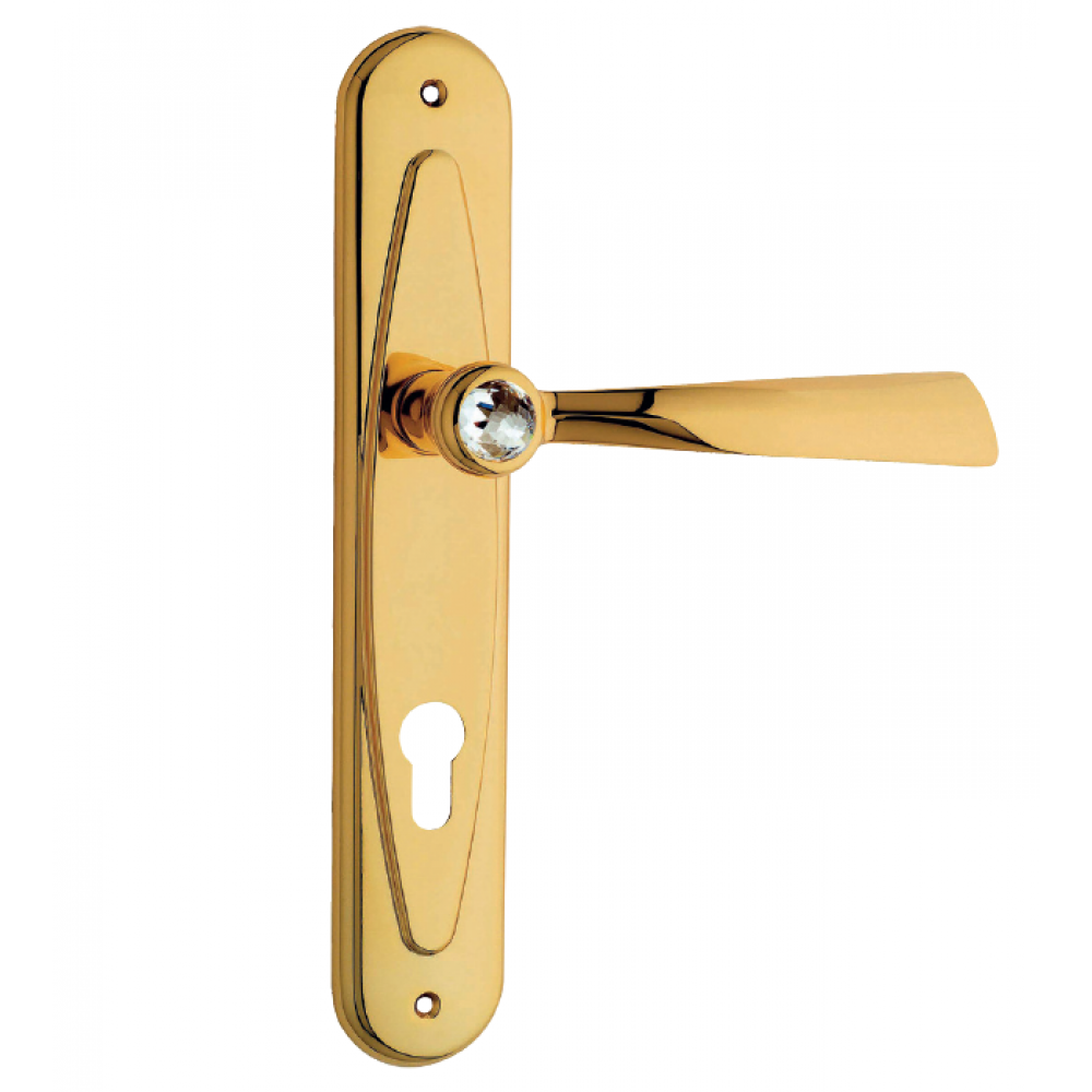 Алмазный дверные ручки на пластине Linea Cali Кристалл