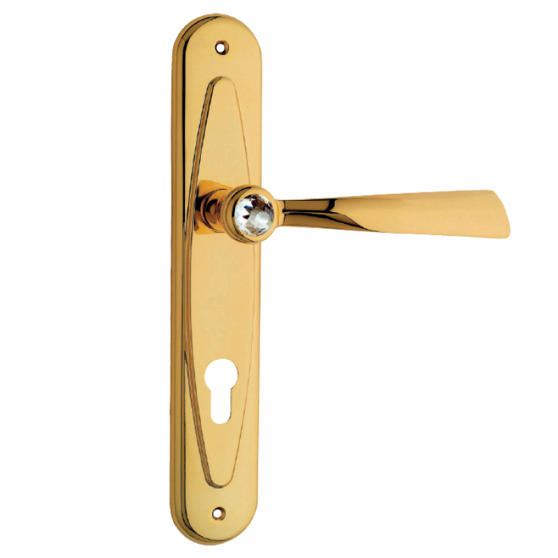 Алмазный дверные ручки на пластине Linea Cali Кристалл