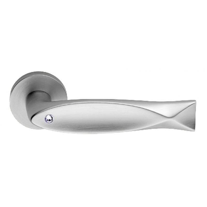 Рыба Кристалл матовый хром дверные ручки на Розетка Linea Cali Кристалл