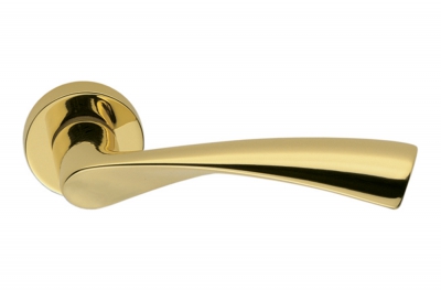 Alba Полированный хром и атласная ручка для двери на розетте Дизайн Сделано в Италии Дизайн Коломбо