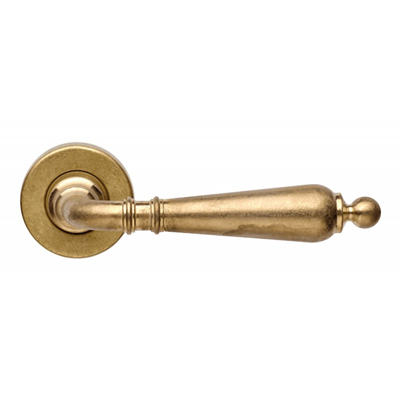 Florenzia Aged Brass Door Handle на Розетте для Casa Rustica Linea Calì