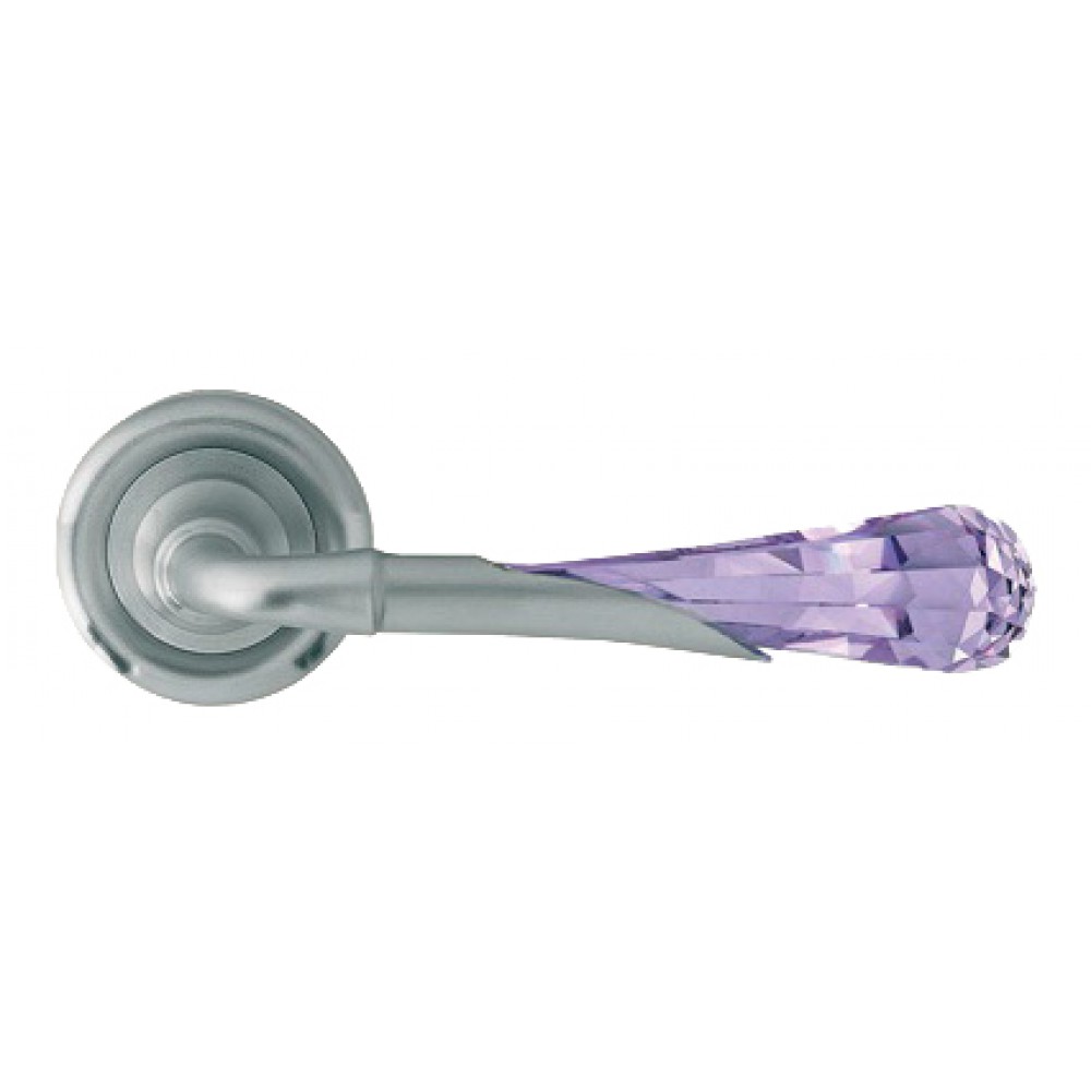 Джемма Фиолетовый матовый хром дверные ручки на Розетка Linea Cali Кристалл