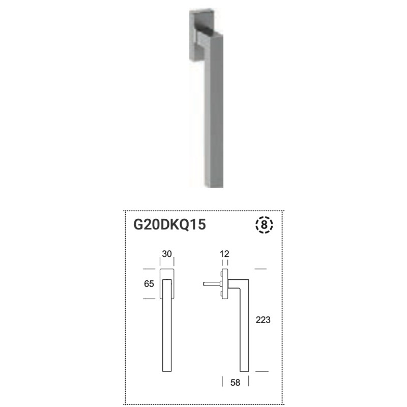 Genève 200 Reguitti Inox Оконная ручка DK Сталь AISI 316L