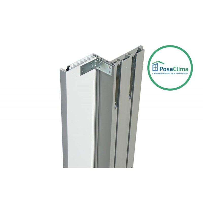 Направляющая для роллеты из белого ПВХ контррамки Klima Pro PosaClima