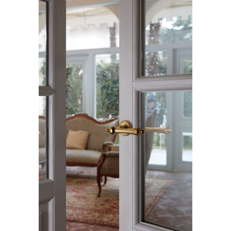 Heidi Linea Calì классическая латунная дверная ручка с розеткой