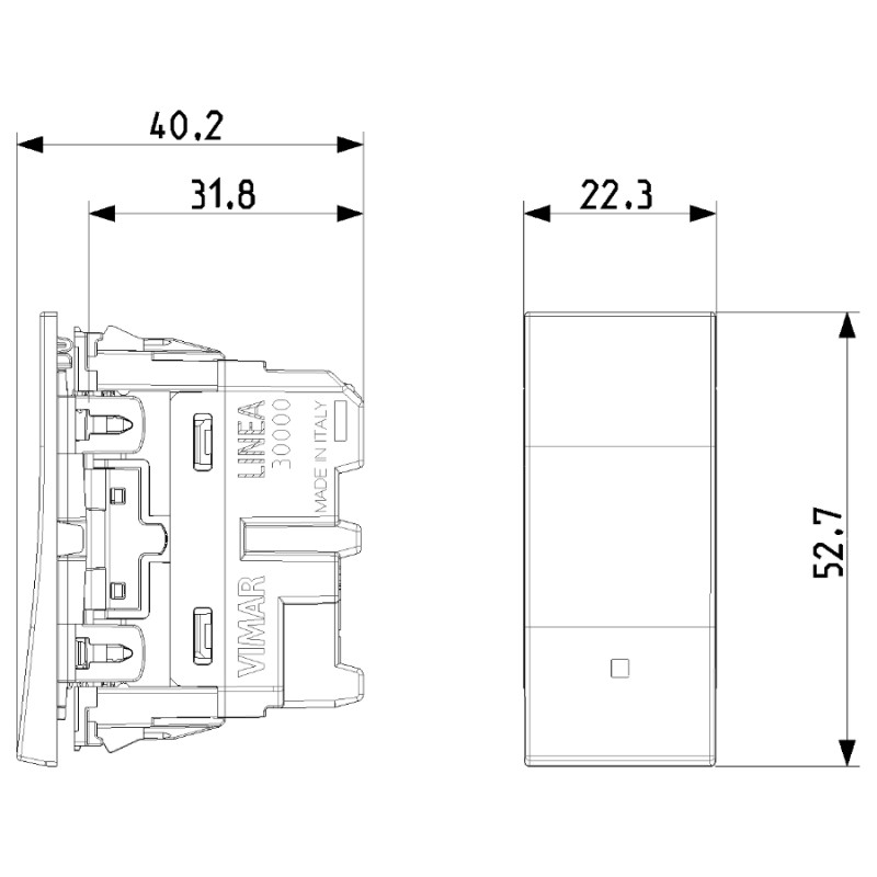VIMAR LINEA 30000.B/C/G Выравниваемый подсвечиваемый гражданский выключатель серии