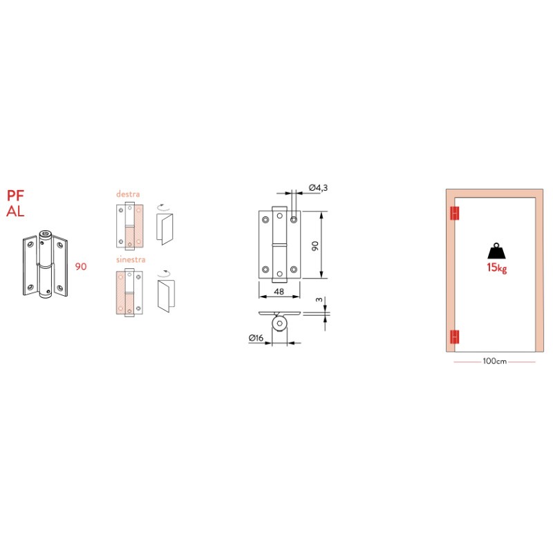 Justor PF 90 копланарный штифт левый или правый 2 шт