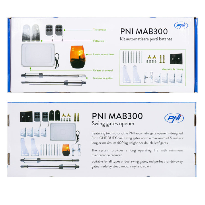 Комплект автоматики распашных ворот PNI MAB 300