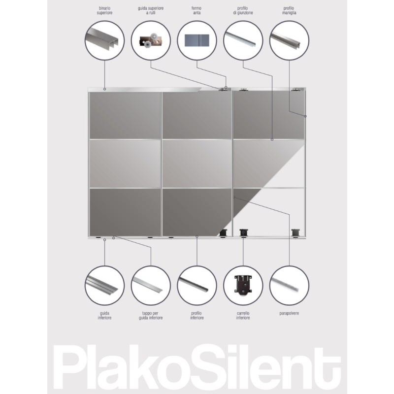 Гардеробная PlaKoSilent Pettiti для шкафов с 2 или 3 раздвижными дверями