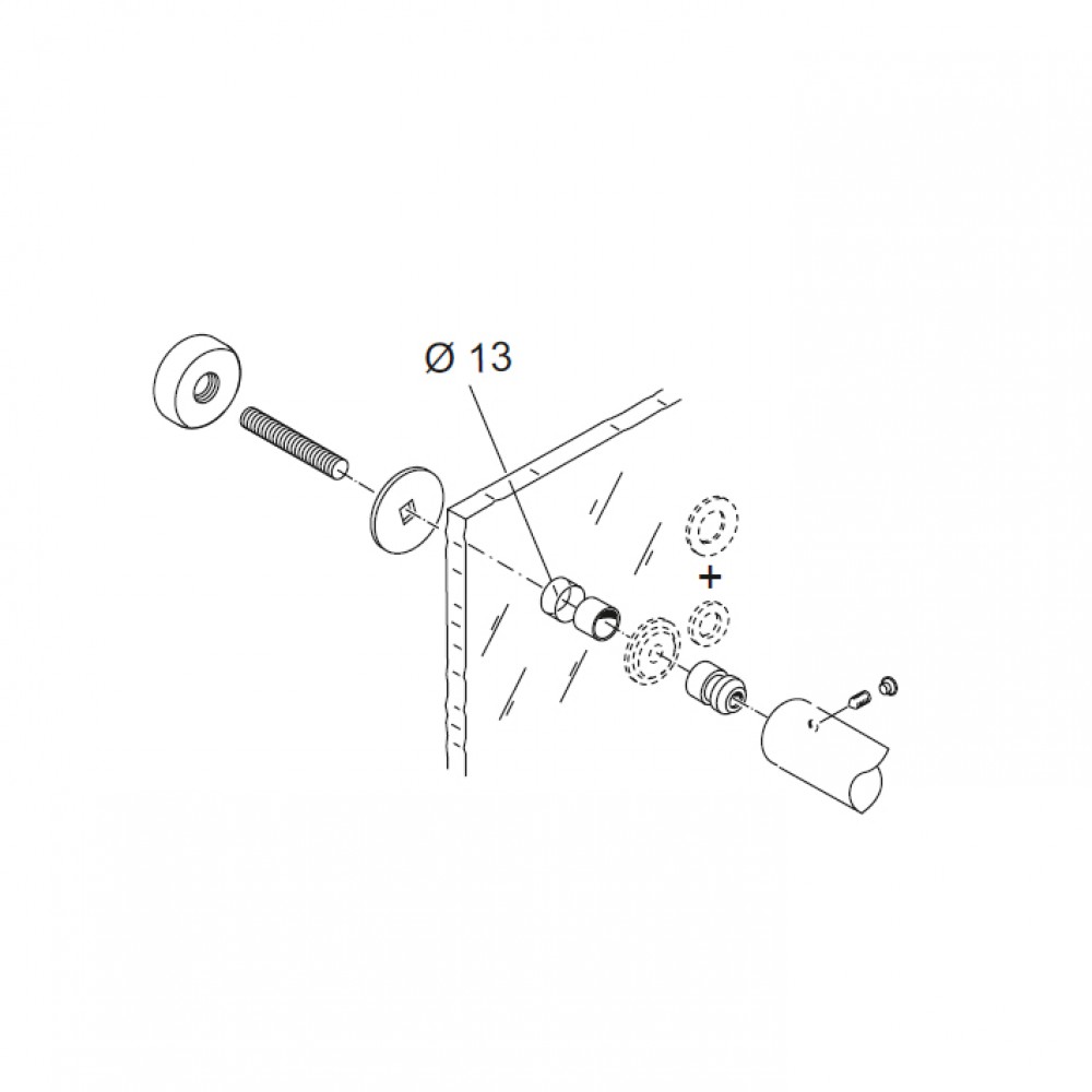 Комплект крепления для ручек 02 PBA номер петли двери Стеклянные
