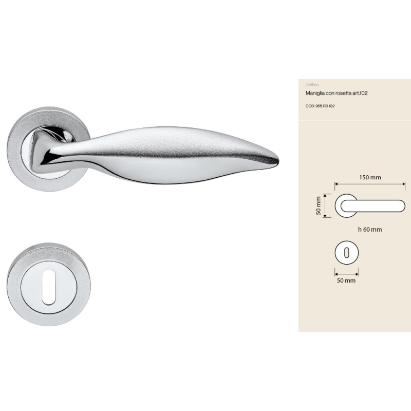 Ручка Linea Calì Delfino для классических дверей латуни с розеткой