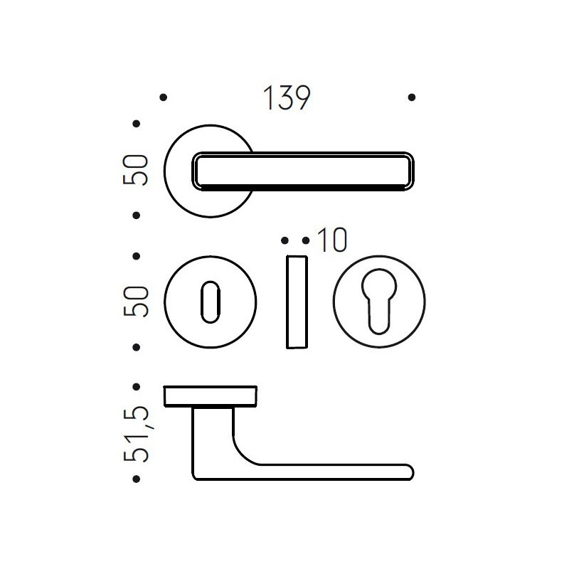 Дверная ручка DUE COLOMBO DESIGN MOOD Круглая розетка