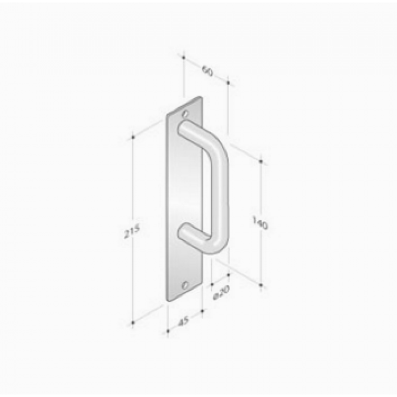 Фиксированной ручкой на пластины из нержавеющей стали Прямоугольный PBA 2211 AISI 316L