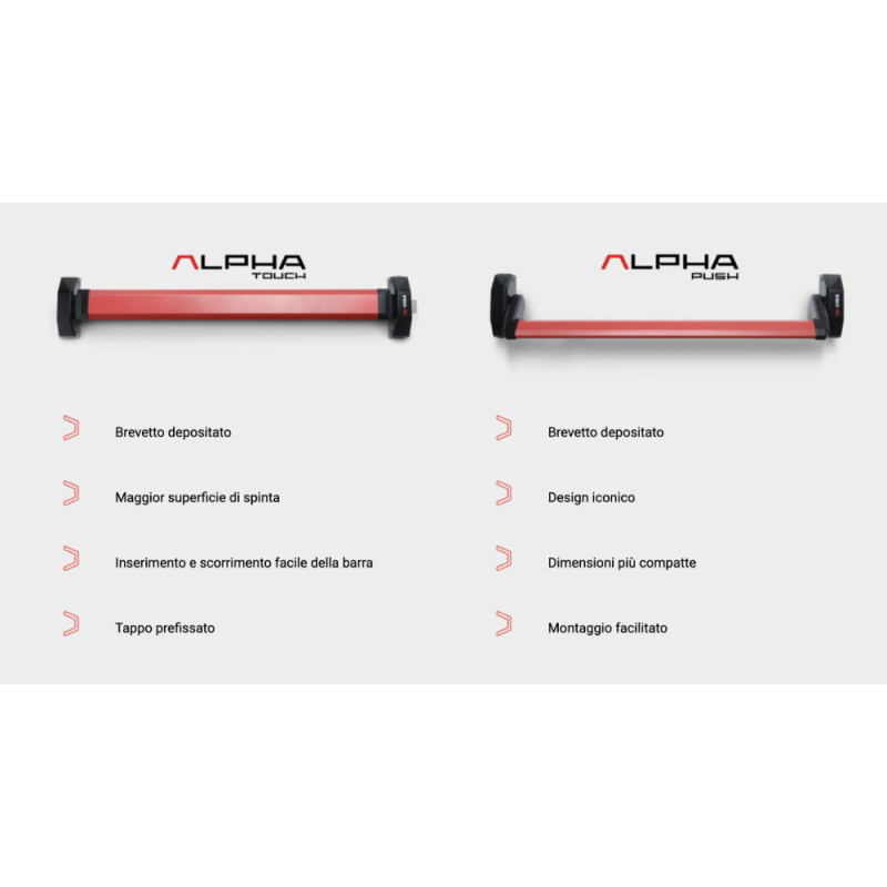 Антипаниковый замок CISA ALPHA TOUCH или PUSH Накладной монтаж