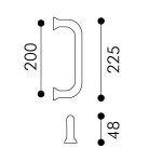 Прямая дверная тяговая ручка Arieni Sliding 970 без розеток 225 мм