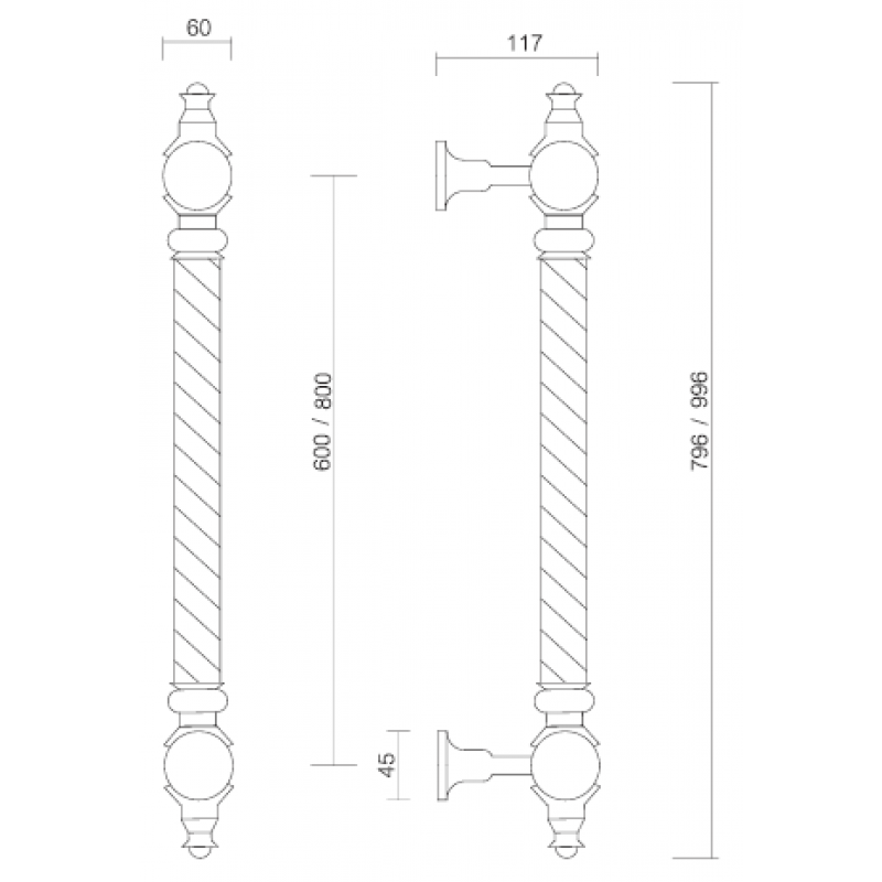 Пантера ручкой латунь кованые элементы ПФС Pasini