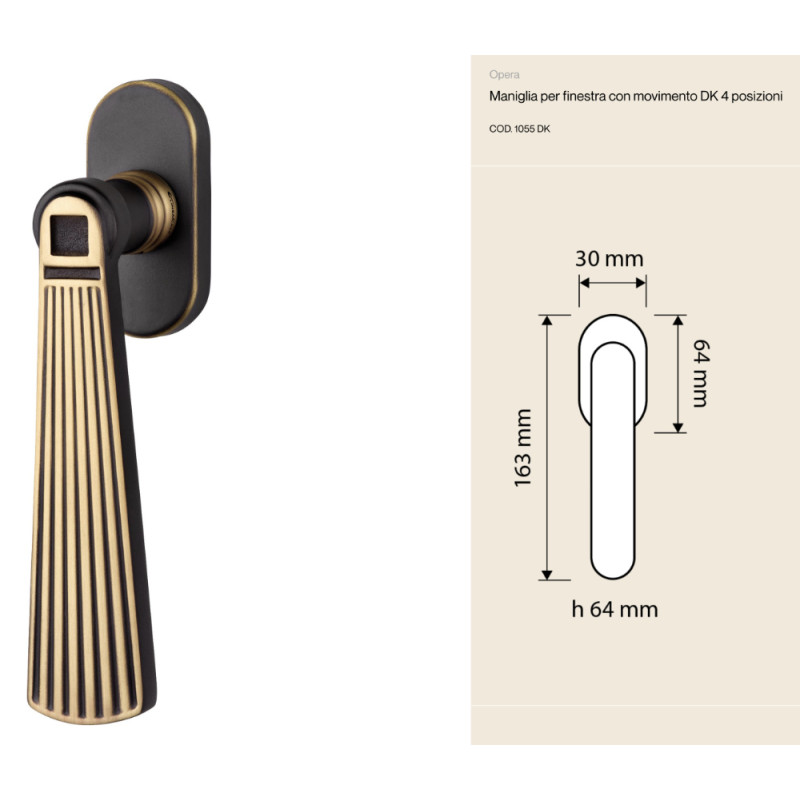 Opera Linea Calì Оконная ручка DK Винтажная неоклассическая коллекция