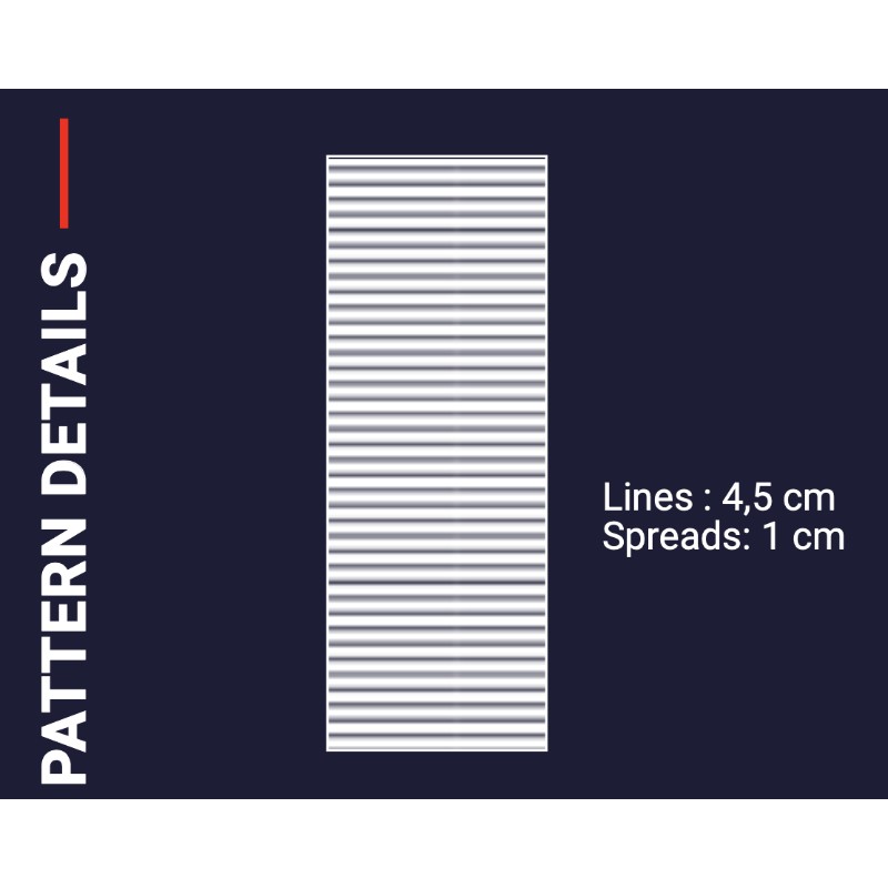 Полосатая клейкая оконная пленка Reflectiv INT 245 с линиями 45 мм