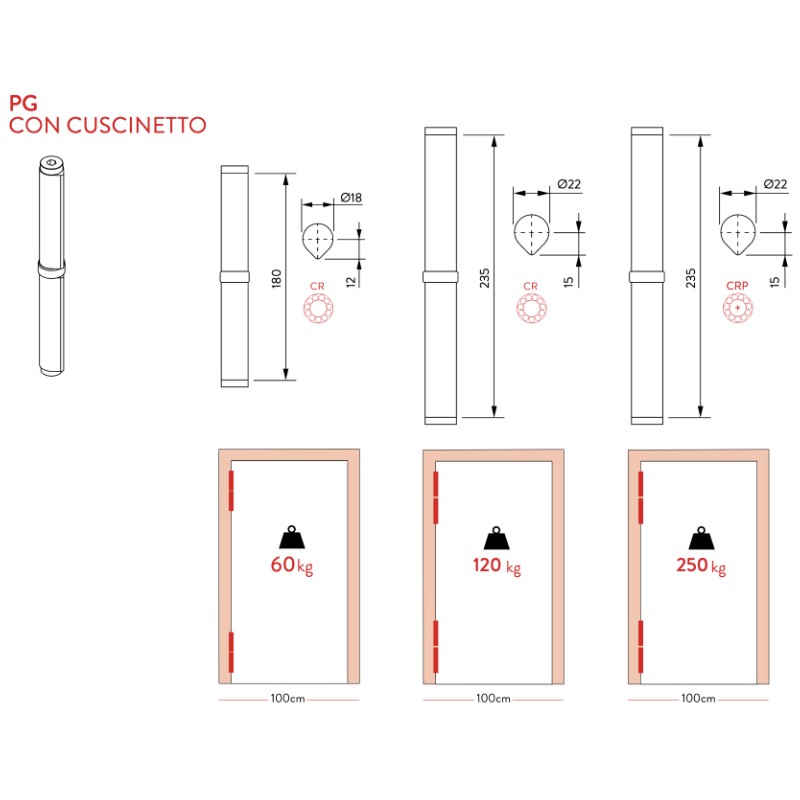 Штифт с приварным подшипником Justor PG CR