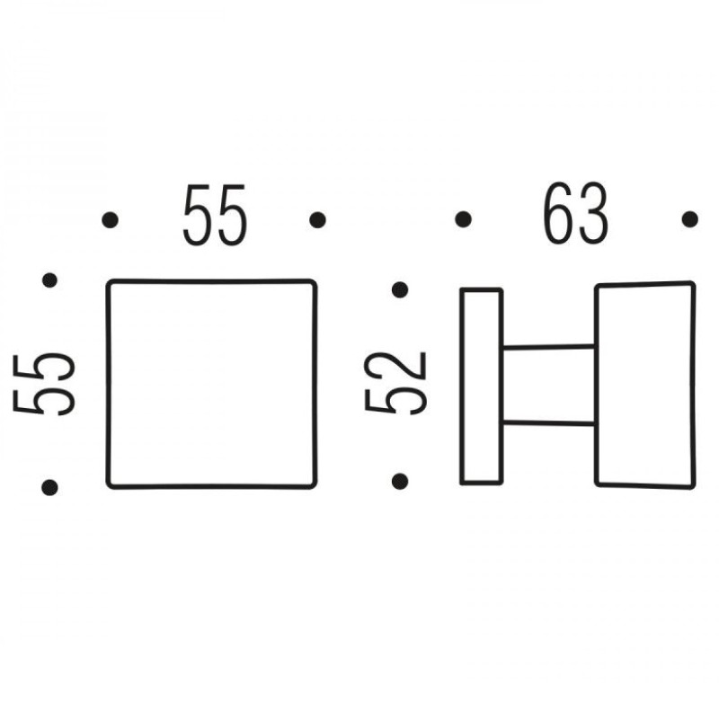 Фиксированная дверная ручка ONE Q MOOD COLOMBO 52x52 мм
