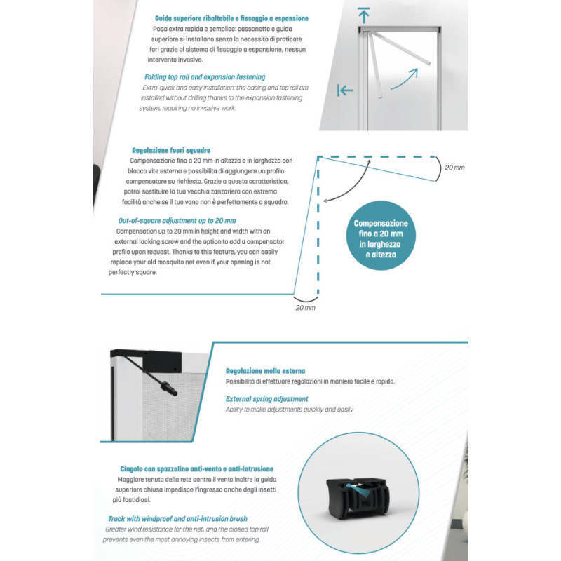 Proxima Effezeta Боковая москитная сетка с гусеничной направляющей